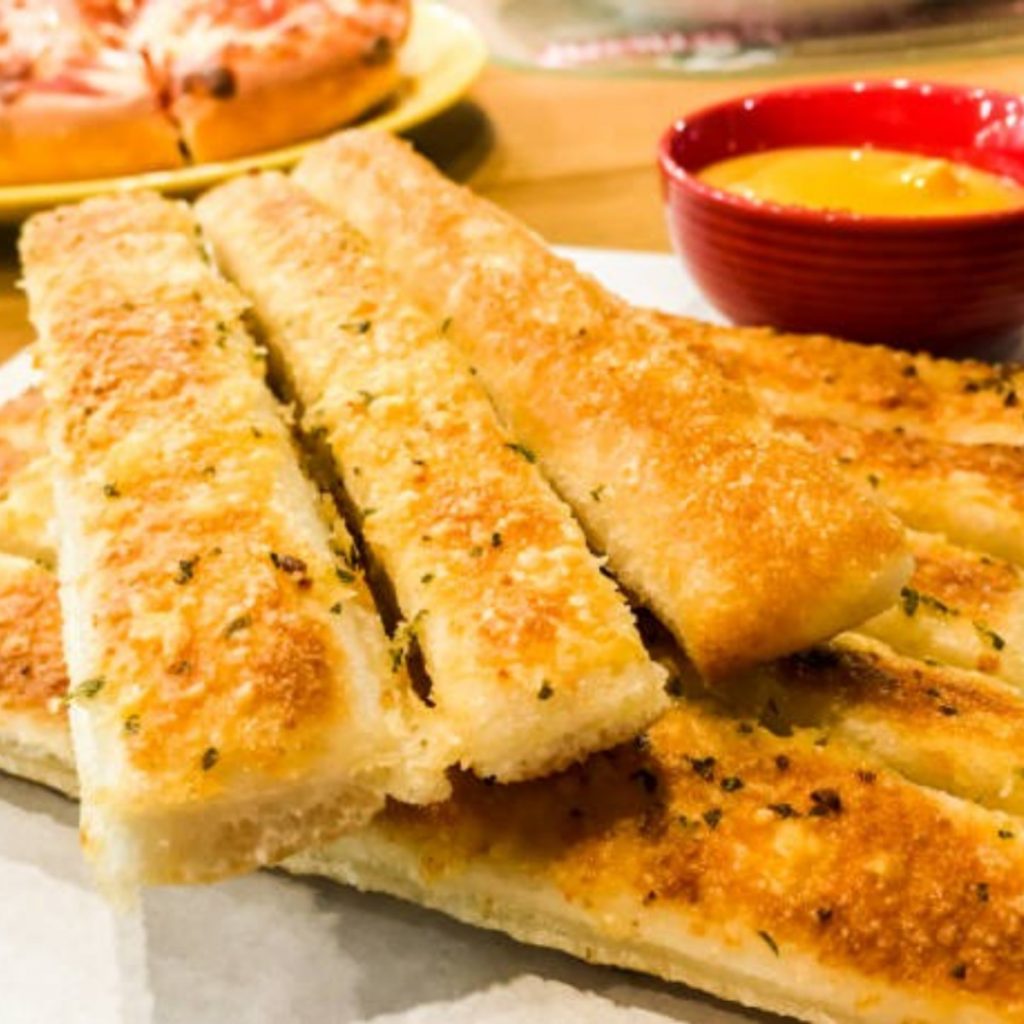 Cheese dipped breadsticks